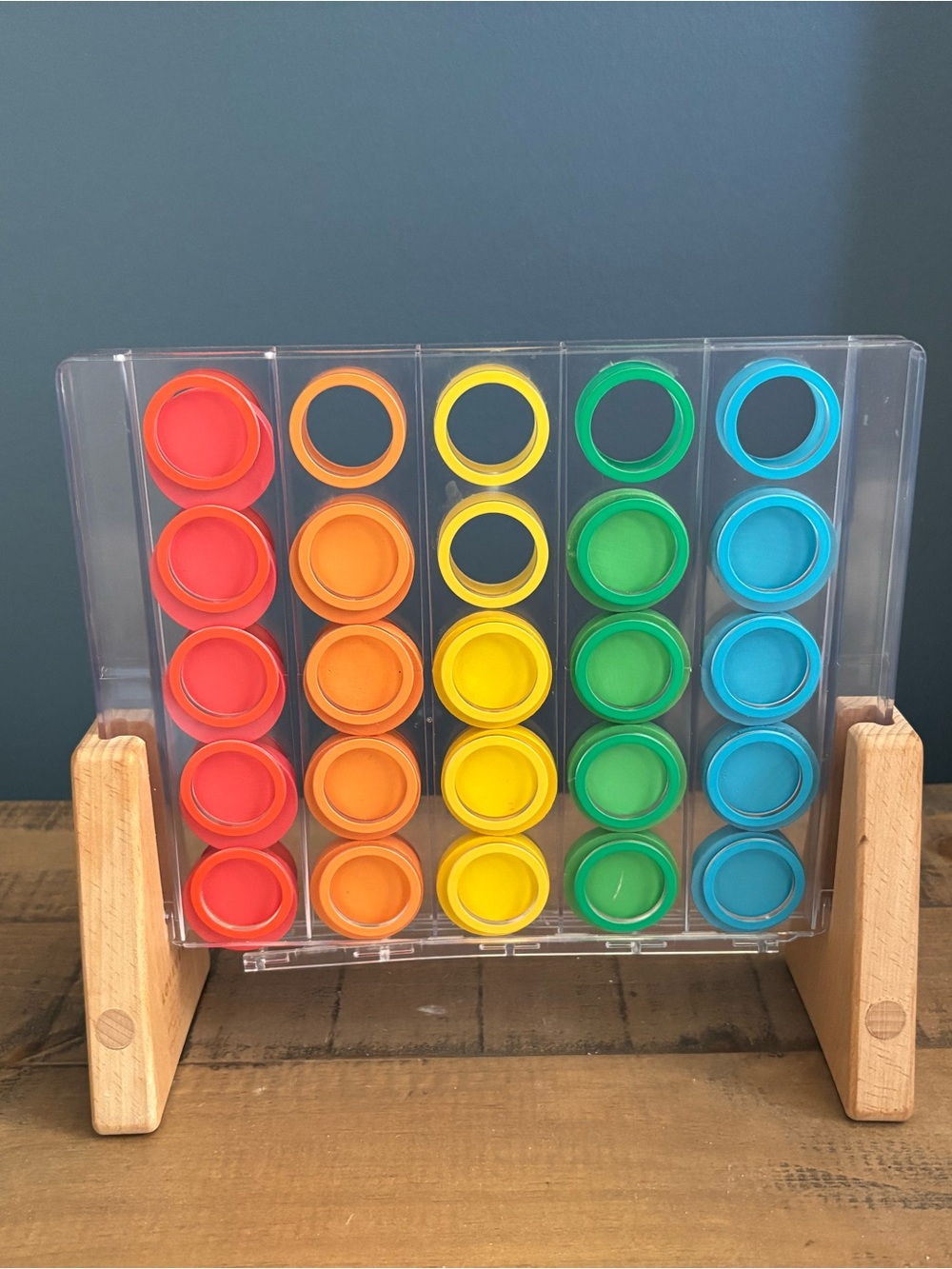 LOVEVERY Wood-Frame Color Sorting Game - Assorted Color Discs